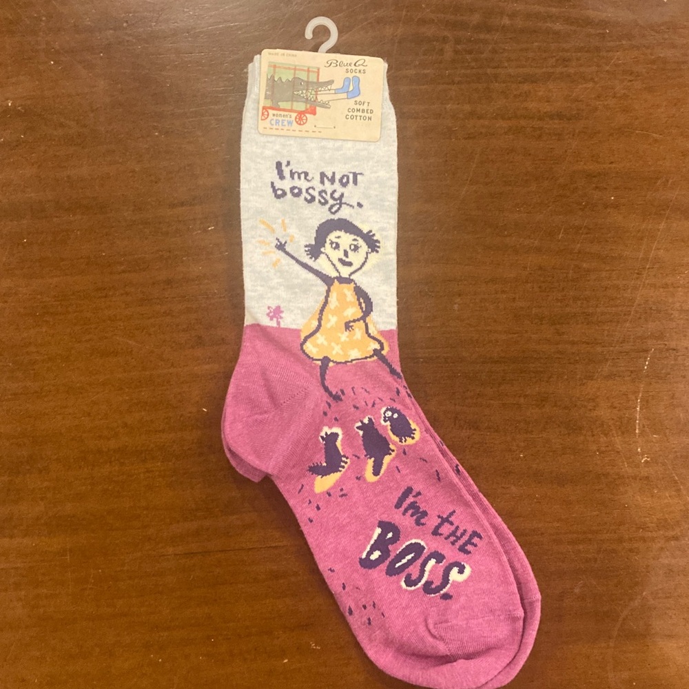 Blue Q Women’s I’m Not Bossy Crew Socks